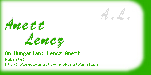 anett lencz business card